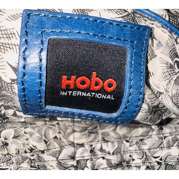 HOBO INTERNATIONAL Distressed Slate Blue Leather Fold Over Clutch - Picture 7 of 7